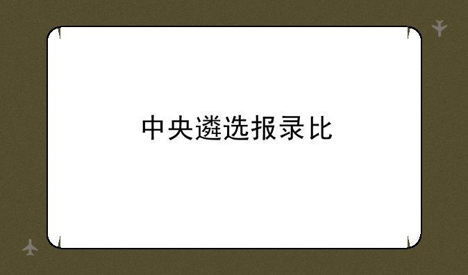 中央遴选报录比