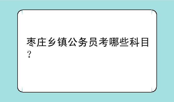 枣庄乡镇公务员考哪些科目？