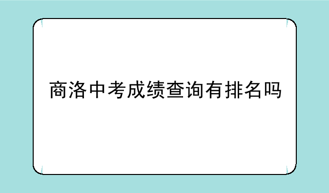 商洛中考成绩查询有排名吗