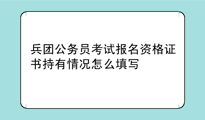 兵团公务员考试报名资格证书持有情况怎么填写