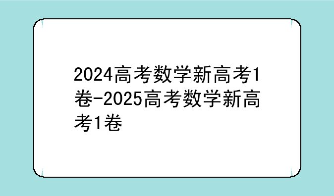 2024高考数学新高考1卷-2025高考数学新高考1卷