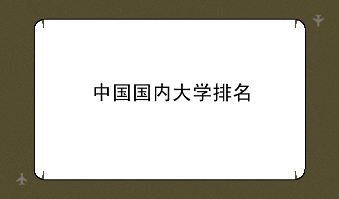 中国国内大学排名